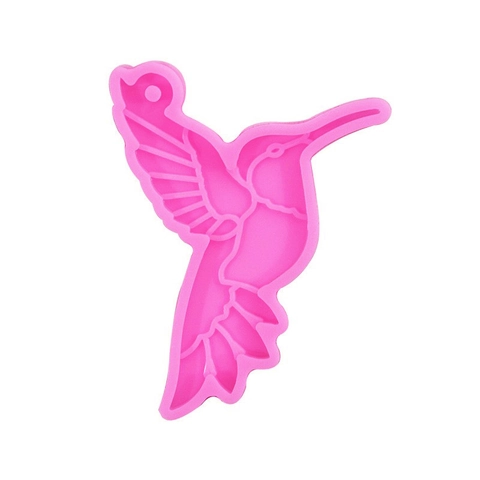 Kolibrie Siliconen Vorm Voor Hars Gieten Sleutelhanger Hanger DIY Sieraden Ambachten Flexibel Roze