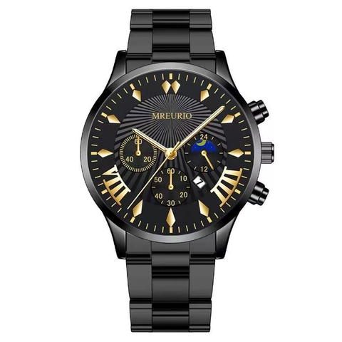 Herren Business Quarzuhr Edelstahlarmband Legierungsgehäuse Multifunktionskalender Zifferblätter Mode Luxus Armbanduhr