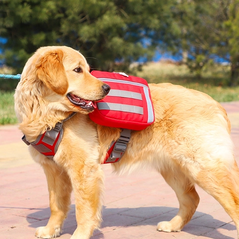 Tactical Dog Backpack Harness Detachable Side Bags Nylon Molle Hiking Vest For Medium Large Dogs Reflective