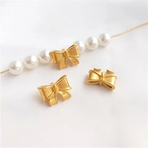 Ciondolo a Fiocco in Rame Perline Distanziatrici Vietnam Sand Oro Ritenzione Colore Componenti Gioielli Per Fai Da Te Collana Bracciale Accessorio