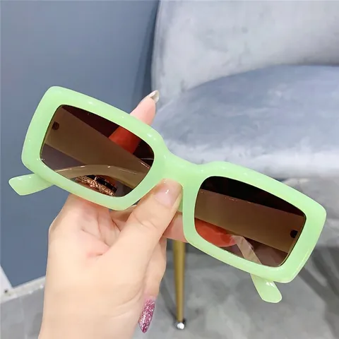 Gafas De Sol Rectangulares De Moda Montura De PC Lente De AC UV400 Retro Punk Color Caramelo Gafas Cuadradas Viaje