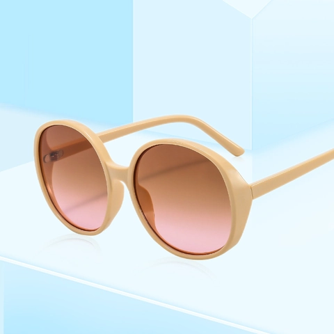 Oversized Round Sunglasses UV400 Protection PC Frame Gradient Lens Retro Fashion Outdoor Travel Party Candy Color Unisex
