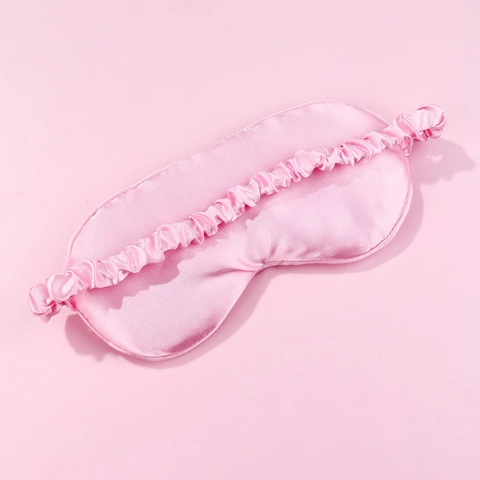 Imitation Satin Sleeping Eye Mask Sequin Long Eyelash Design Blackout Sleep Cover Pink Satin Travel Rest For Women Cute