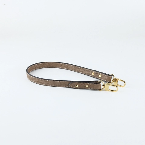 Replacement Bag Strap Lychee Pattern Cowhide Leather Handle With Gold Metal Lobster Clasp For Handbags Shoulder Bags