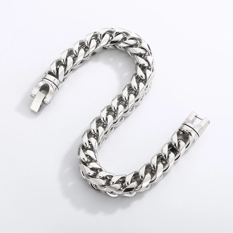 Herren Edelstahl Drachenknochen Kette Armband Poliert Keel Link Punk Stil Schmuck Mehrfarbig