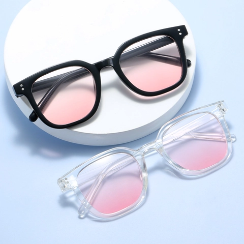 Occhiali Da Sole Quadrati Oversize Retro Per Donna Protezione UV400 Lenti Sfumate Blush Montatura Resistente Rivetto