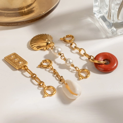 Fibbia Di Connessione Per Ciondolo DIY In Acciaio Inossidabile Con Perla Artificial Conchiglia Pietra Per Gioielli Da Spiaggia Bikini Ipoallergenico