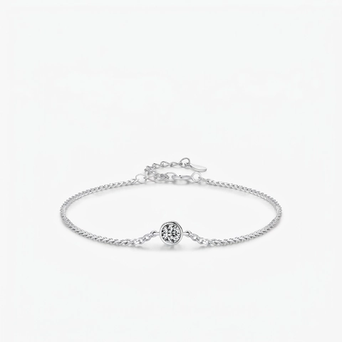 Modian D Color VVS1 Moissanit 925 Sterlingsilber Armband Für Damen Minimalistisch Rund Einzelstein Eingelegt Verstellbares Armband Schmuck Mit GRA Zertifikat