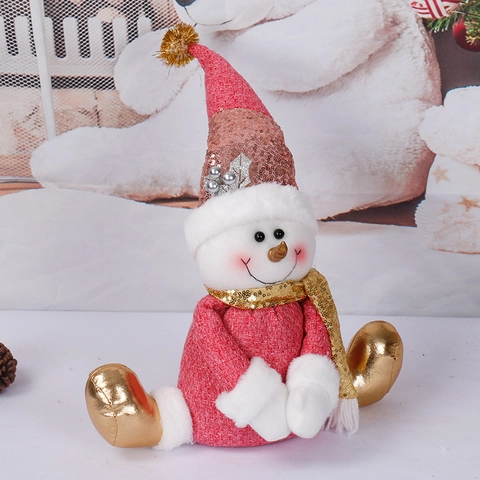 Bambola Di Peluche Di Natale Con Paillettes Babbo Natale Pupazzo Di Neve Renna Gambe Lunghe Decorazione Per Feste