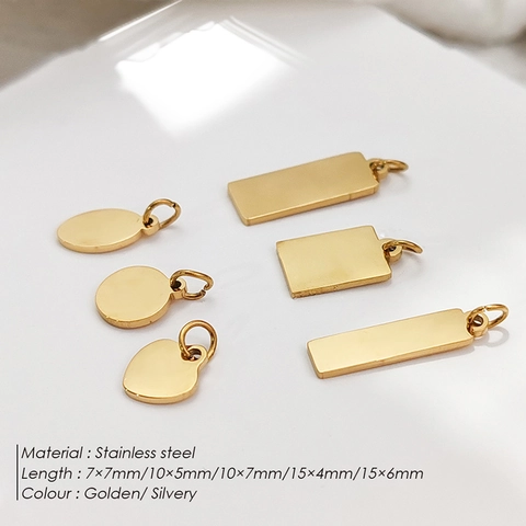Stainless Steel Blank Pendant Tags For DIY Jewelry Making Personalized Engravable Necklace Bracelet Charms Minimalist Fashion Accessories For Women