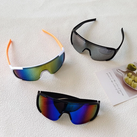 Gafas De Ciclismo Deportivas UV400 Gran Tamaño Lentes Espejo Integradas Cortavientos Exterior Hombre Mujer