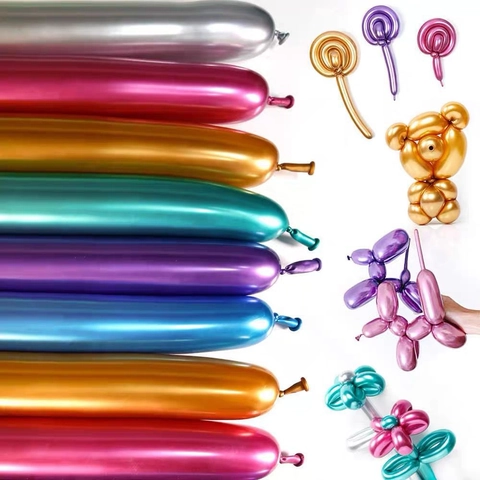Metallic Twisting Balloons Magic Long Latex Balloon For DIY Animal Modeling Party Decoration Shiny