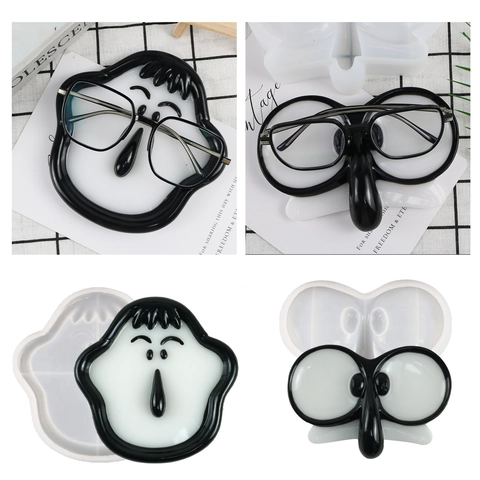 Cartoon Nose Face DIY Silicone Resin Mold Irregular Storage Tray Dish Glasses Holder Handcrafted Crafting Tool