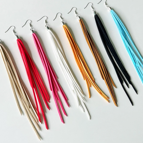 Pendientes De Borla Retro Bohemios Para Mujer Estilo Étnico Occidental Material De Gamuza Joyería Elegante