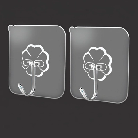 Ganchos De Pared Adhesivos Fuertes Resistentes Impermeables Transparentes Sin Costuras Sin Perforación Para Cocina Baño PVC