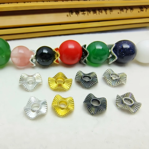 Legierung Metall Blumenblatt Zwischenperlen Unregelmäßige Wasserwelle Rand Schmuckherstellung DIY Zubehör Retro Barock Stil