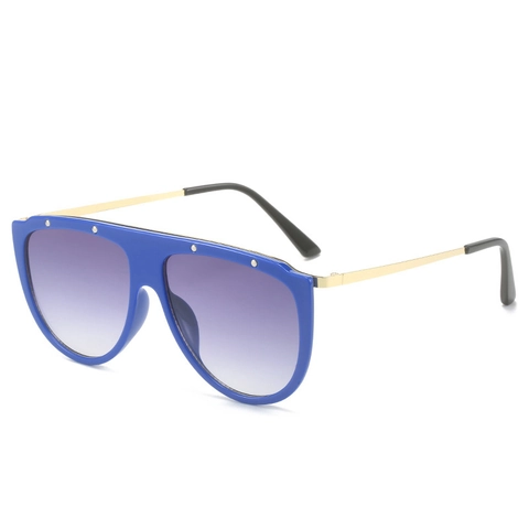Occhiali Da Sole Oversized Alla Moda Montura PC Aste In Metallo Decorazione Rivetti UV400 Lenti Sfumate Retro Unisex