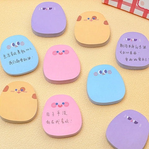 Schattige Cartoon Dierenvorm Zelfklevende Notities Macaron Gekleurde Memoblokken Voor Kantoor School Student Briefpapier