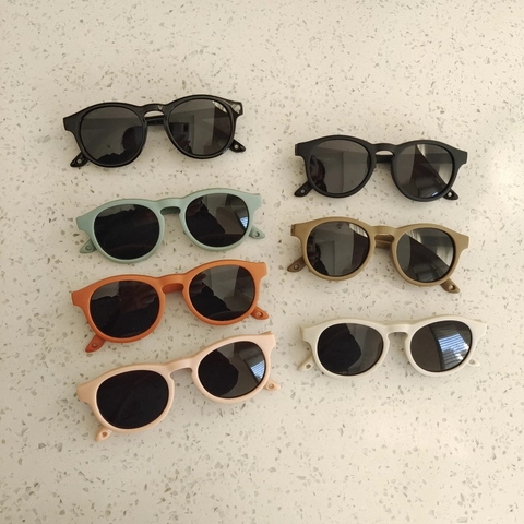 Lunettes De Soleil Enfants Silicone Souple Monture Ronde Protection UV400 Mat Bébé Tout-petit Nourrisson Plein Air