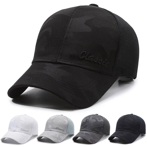 Camouflage Mesh Baseball Cap Breathable Trucker Hat Cotton Adjustable Sunshade Outdoor Sports Classic Embroidery Unisex