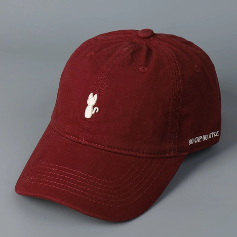 Cappello Da Baseball In Cotone Con Ricamo Gatto Minimalista Regolabile Retro Casual Cappello Da Sole Unisex
