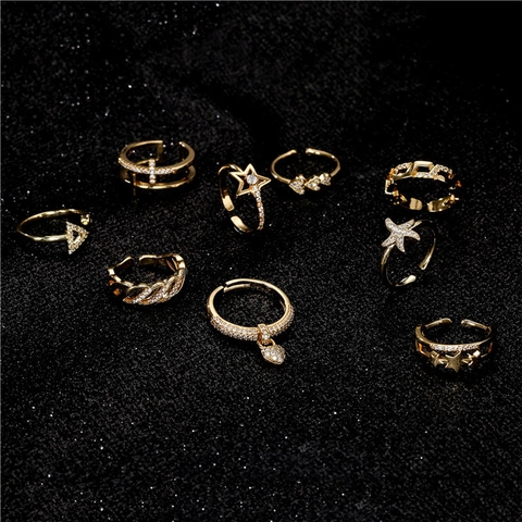 Anello Aperto Ape Fiore Minimalista Rame Zirconia Cubica Gioielli Da Dito Regolabili Per Donne Ragazze Regalo