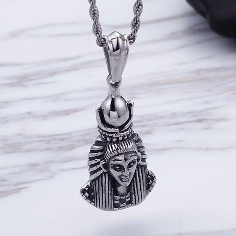 Egyptische Farao Toetanchamon Koning Hoofd Hanger Roestvrij Staal Vintage Retro Hip Hop Punk Sieraden Voor Heren