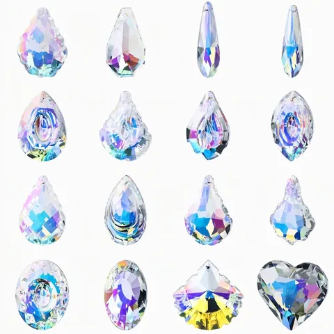 Κρυστάλλινα Μενταγιόν Για Διακοσμητικά Sun Catchers DIY Κατασκευή Κοσμημάτων Αξεσουάρ Φωτισμού Σχήμα Καρδιά Δάκρυ Aurora
