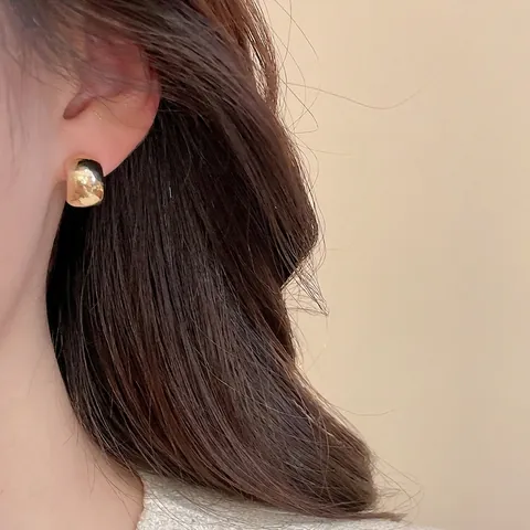 Flower Rose Artificial Pearl Geometric Stud Earrings Alloy Enamel With Silver Earring Post Elegant Fashion Jewelry Women