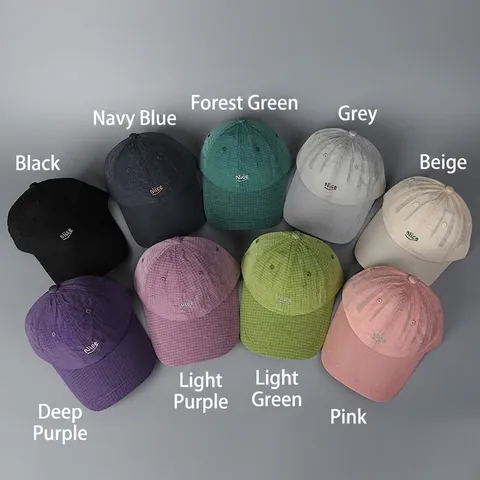 Casquette De Baseball Broderie Lettre Nice Séchage Rapide Respirant Motif Grille Chapeau Soleil Extérieur Hommes Femmes