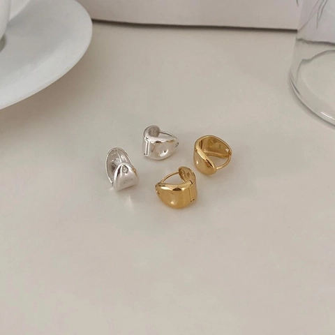 925 Sterling Silver Earring Minimalist Irregular Oval Geometric High Polished Fashion Jewelry For Women Ins Style