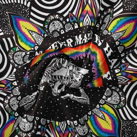 Skeleton Kissing Mandala Tapestry Psychedelic Rainbow Polyester Wall Hanging Art Decor For Bedroom Living Room Aesthetic
