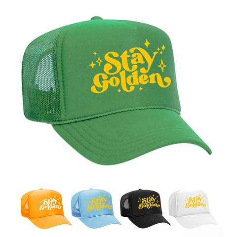 Cappello Trucker Con Stampa Stay Golden Rete Regolabile Protezione Solare Stile Vintage Retro Sport All'aperto