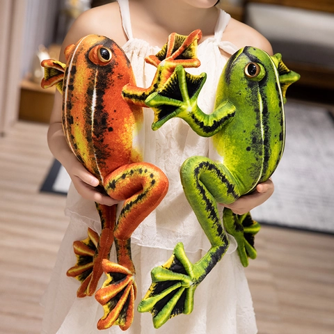 Realistic Frog Plush Toy Simulation Animal Soft Short Plush Skin Texture Pattern Throw Pillow Home Decor Children Gift