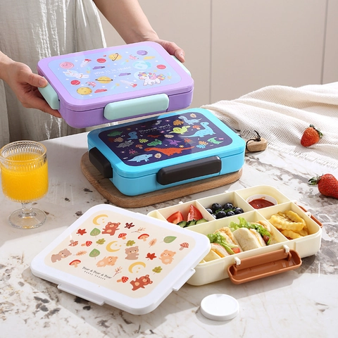 Portapranzo Bento In Plastica Con Scomparti Adatto Al Microonde Ermetico Contenitore Alimentare Portatile Per Bambini Studenti