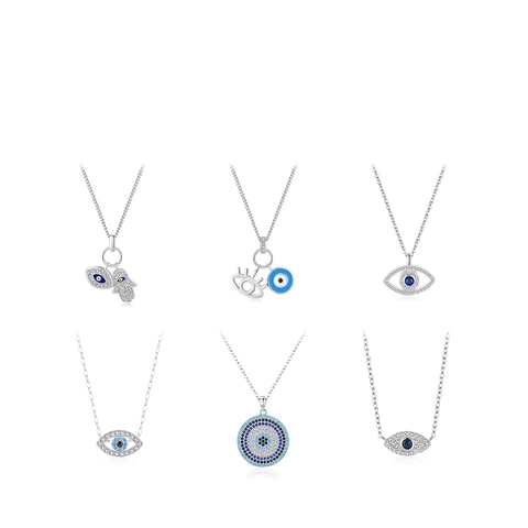 925 Sterlingsilber Böser Blick Halskette Für Damen Strass Hamsa Hand Anhänger Schlüsselbein Kette Light Luxury Schmuck
