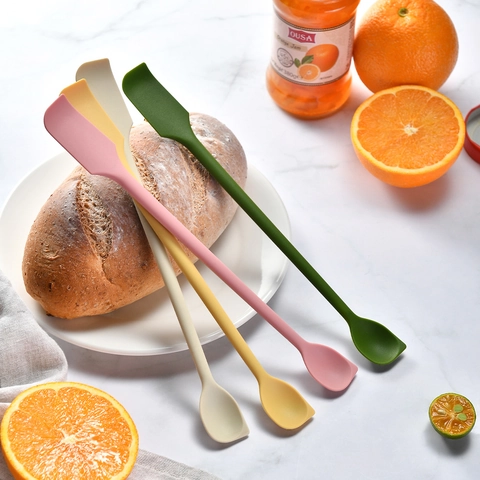 Silicone Jam Spatula Double Ended Long Handle Scraper Spoon Food Grade Heat Resistant Kitchen Baking Tool