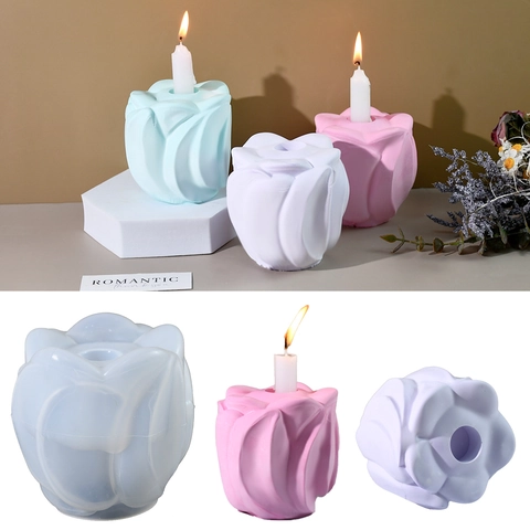 Irregular Petal Rose Flower Shape Silicone Mold For DIY Aromatherapy Candle Holder Plaster Epoxy Resin Casting Home Decor