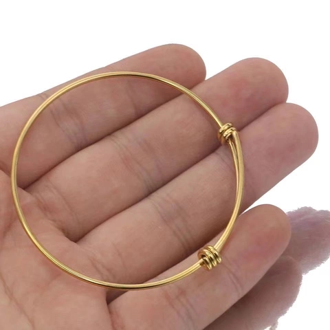 Brazalete De Alambre Ajustable Minimalista De Acero Inoxidable 304 Nudo Corredizo Pulido Estilo Retro Joyería Unisex