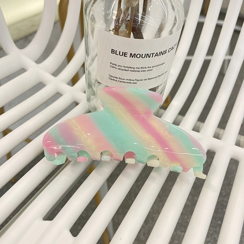 Large Acetate Hair Claw Clips Candy Color Striped Handmade Shark Clip Simple Elegant Hair Accessories For Women Girls