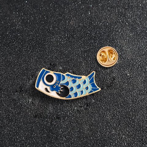 Broche De Esmalte Koinobori Carpa Japonesa Alfiler De Aleación Insignia De Decoración Para Mochila Sombrero
