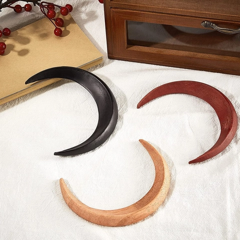 Horquilla Para El Pelo De Luna Palo De Madera Creciente Pasador Minimalista Herramienta De Peinado Para Mujeres Bohemio Retro