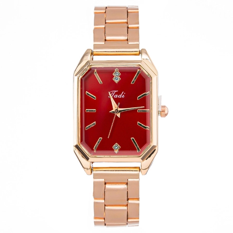 Dameshorloge Kwartsuurwerk Rechthoekige Achthoekige Kast Roségoud Legering Armband Strass Markeringen Mode Elegant Polshorloge