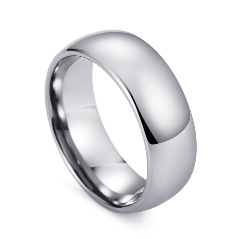 Minimalist Tungsten Steel Ring For Men Women Domed High Polished Wedding Band Unisex Plain Fashion Jewelry Band Gift
