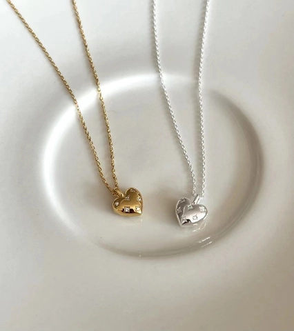 925 Sterling Silver Heart Pendant Necklace For Women Gold Silver Plated Rhinestone INS Style Fashion Jewelry Gift