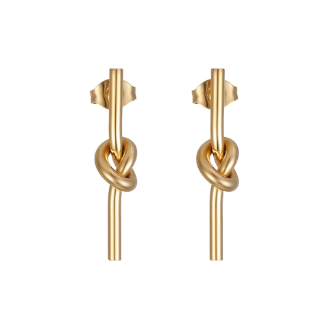 Knotted Stud Earrings Titanium Steel Irregular Long Bar Minimalist Geometric Jewelry For Women Trendy Accessories