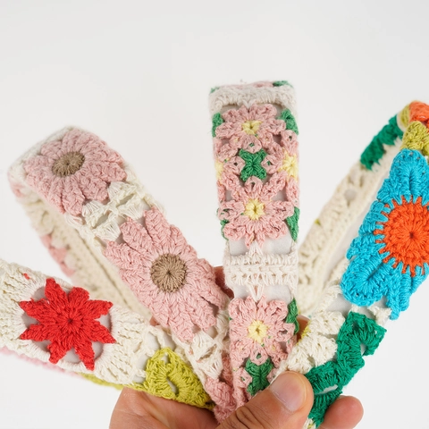 Dames Handgemaakt Haakwerk Bloem Haarband Boheems Wol Gebreid Haarrand Zoet Flora Stirnband Voor Vakantie Accessoire