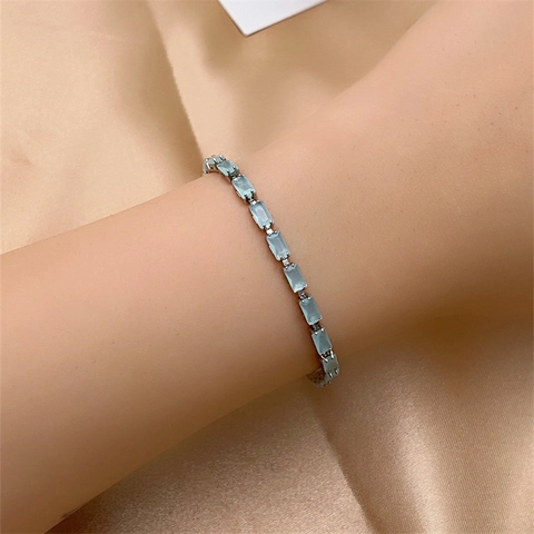 Elegant Full Zircon Tennis Bracelet Gold Silver Plated Sparkling Luxury Fashion Wrist Jewelry Accessory For Women