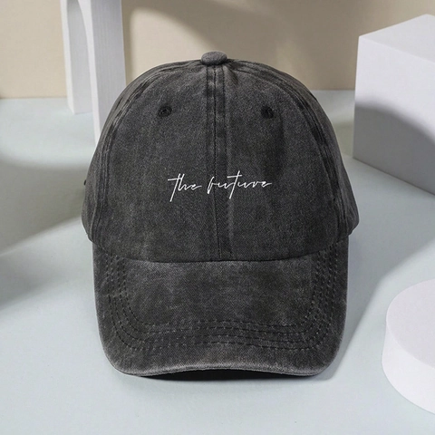 Gorra De Béisbol De Algodón Lavado Vintage Bordado Letra The Future Ajustable Transpirable Protección Solar Sombrero Retro