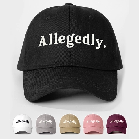 Allegedly Letter Embroidery Baseball Cap Adjustable Cotton Polyester Sun Protection Casual Streetwear Hat For Men Women